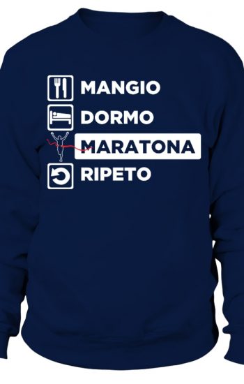 Felpa divertente Felpa MAngio Dorma Maratona Ripeto