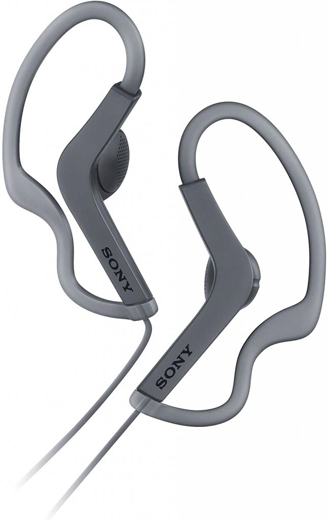  Sony MDR-AS210AP Cuffie In-Ear Sportive con Microfono, Archetti ad Anello Regolabili, Resistenti a Umidità e Spruzzi, Nero