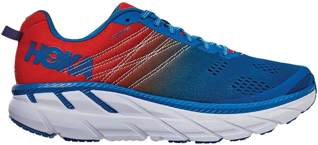 HOKA ONE ONE Scarpe Running Clifton 6, Colore Mandarin Red Imperial Blue