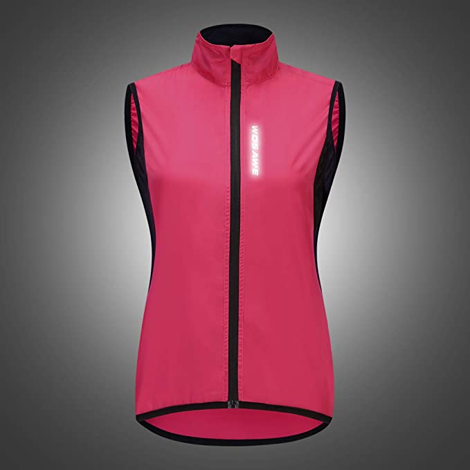 Gilet running Antivento da Donna fucsia